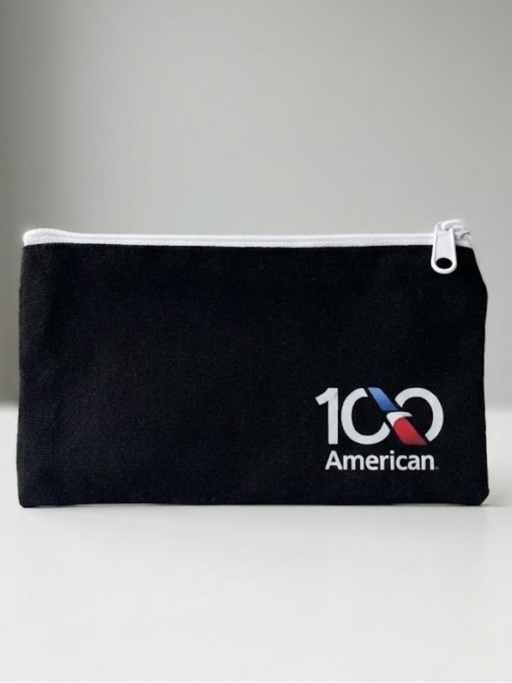 American Airlines 100th Year Anniversary Canvas Zipper Pouch Cosmetic Bag
